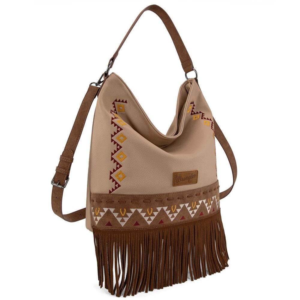 9221 Wrangler Shoulder Bag Aztec Purses Embroidered Fringe Hobo Bag View 6